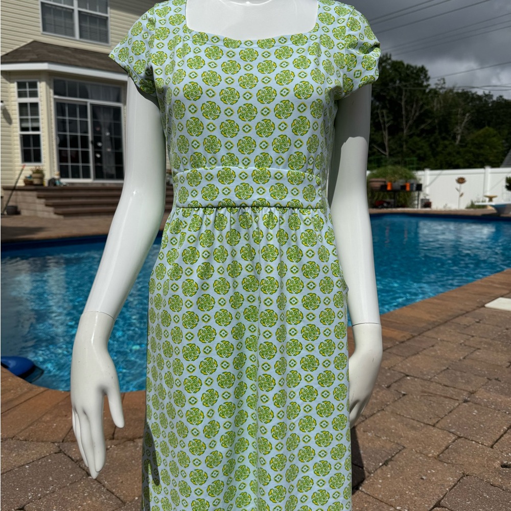 J. McLaughlin Green Flutter Sleeve Sundress